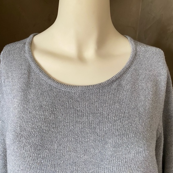 J Jill Pure Jill Cotton Wool Pullover Tunic Sweater Boat Neck Pockets Gray, S - Picture 4 of 12